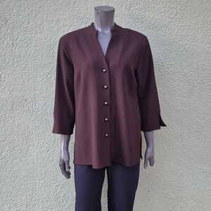 Susan Graver Chocolate Brown Blouse